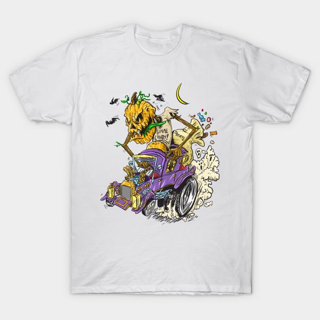 Halloween Hot Rod T-Shirt by eightballart